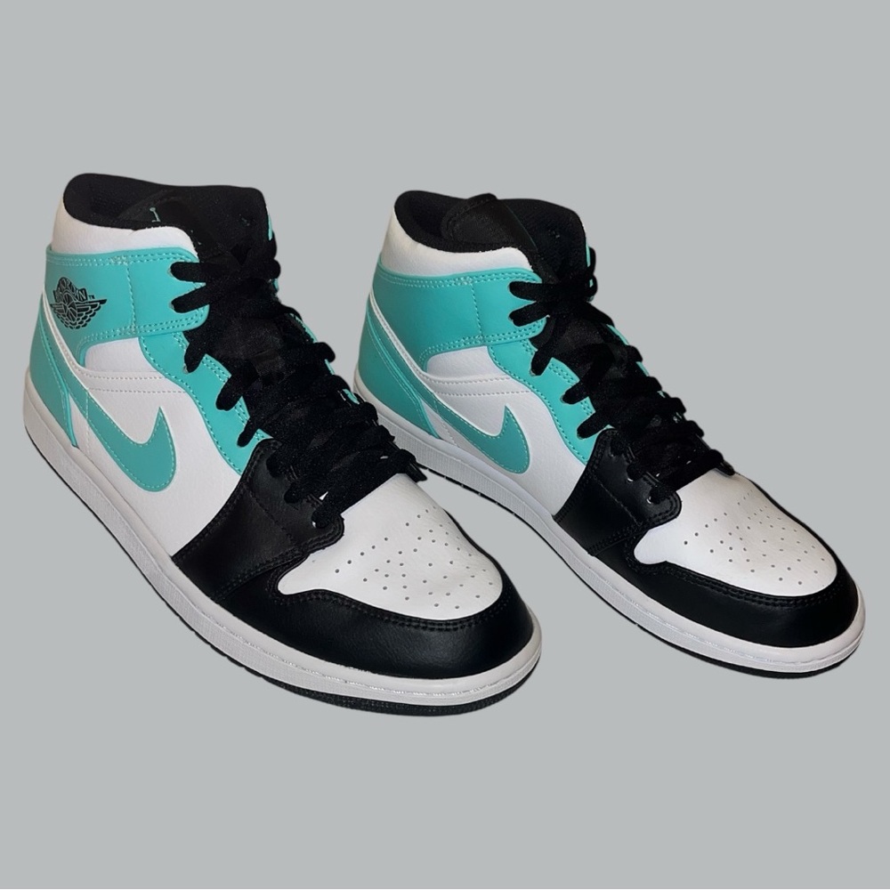 Nike Air Jordan 1 Mid Tropical Twist Teal Black High-Top 10.5 Sneakers554724-132 - Picture 8 of 8